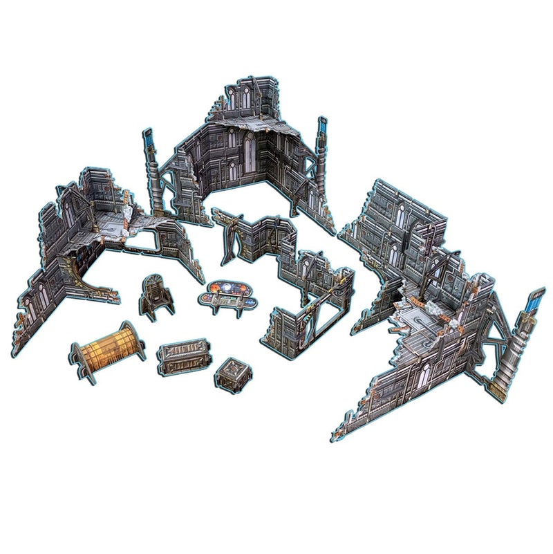 Battle Systems Sci-Fi Terrain - 28mm Modular 3D Space Terrain - مثالية لألعاب الحرب ولعب الأدوار - نماذج بناء متعددة المستويات ثلاثية الأبعاد مطبوعة بالألوان الكاملة 40K (أطلال قوطية) - Image 3